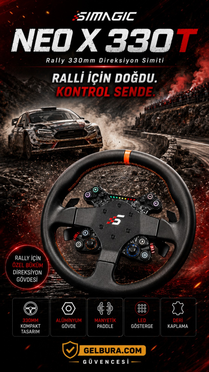 Simagic Zeus 330T Simracing Rally Direksiyonu Stoklarda
