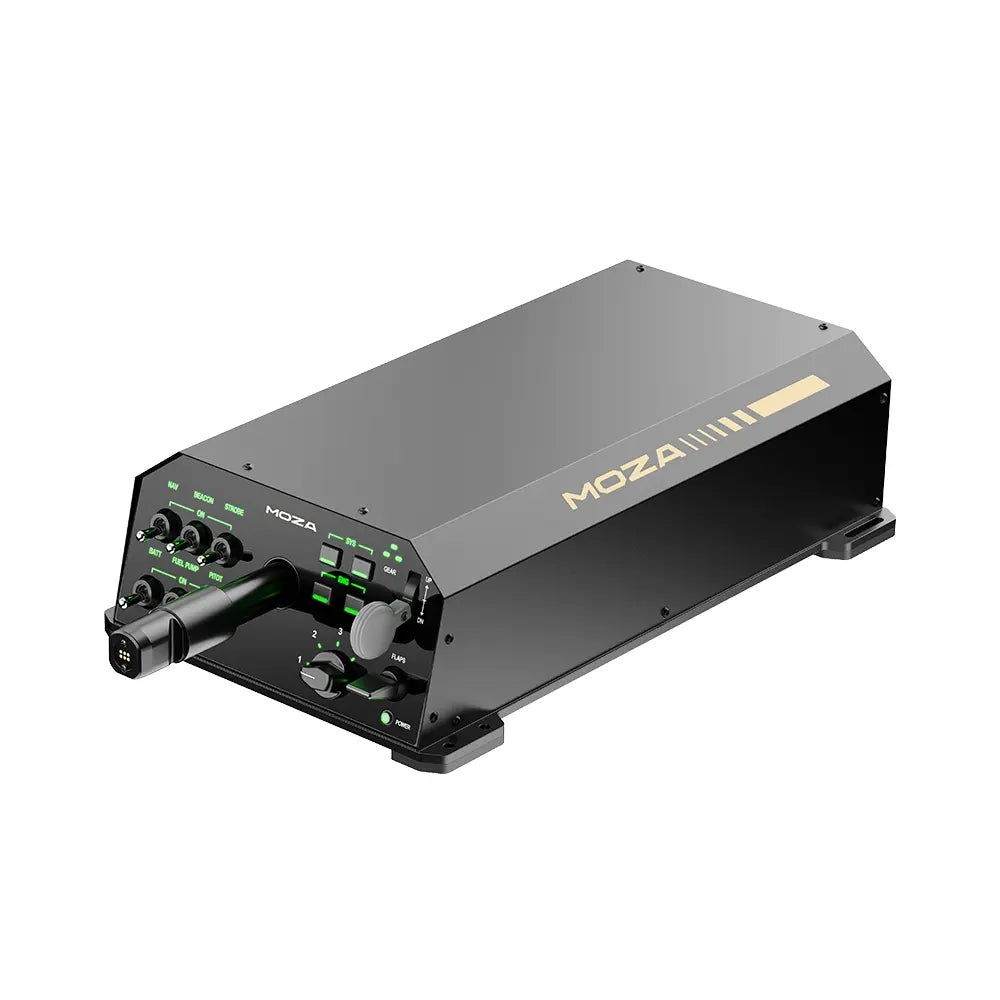 Moza AY210 aktif force feedback yoke tabanı ve programlanabilir ön paneli