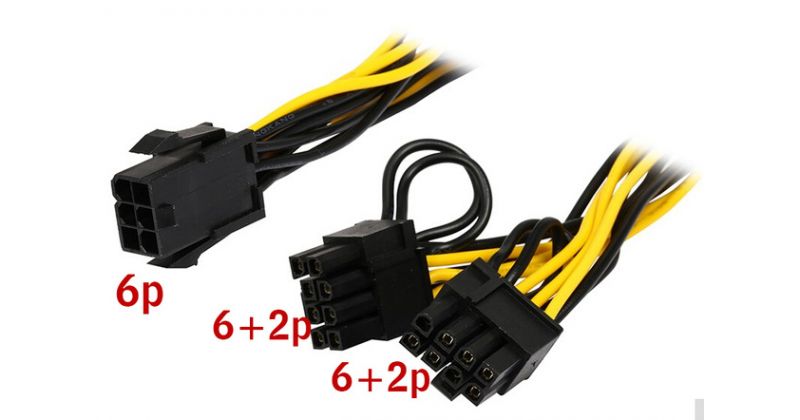 PCstuff Madenci için Molex 6 pin PCI E 2 * PCIe 8 (6 + 2) pin PciE VGA