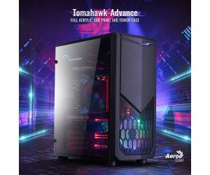 Aerocool Tomahawk-A1 1x12cm FRGB Fanlı Midi Tower Siyah ATX Kasa AE-TMHWK-A1