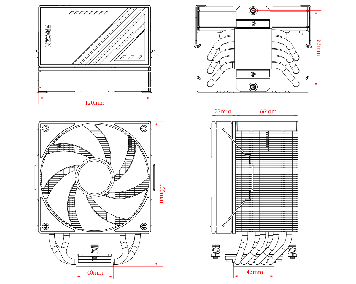 ID-COOLING FROZN A610 ARGB 4Pin PWM 120mm İşlemci Soğutucu Fiyat