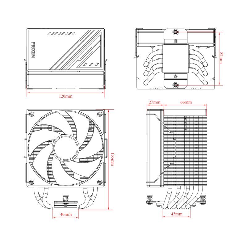 ID-COOLING FROZN A610 ARGB 4Pin PWM 120mm İşlemci Soğutucu Fiyat