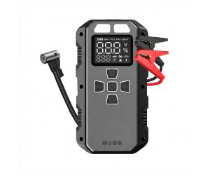 S-Link AKT2027 8000mAh 150 Psi 4 in1 Powerbank + LED Işık Lastik Şişirme Ve Akü Takviye Cihazı (Koyu Gri)