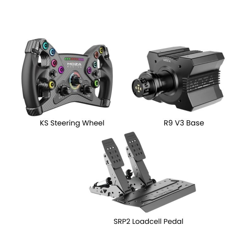 Moza Racing R9 V3 Base KS Steering Wheel SRP2 Pedal Bundle Fiyat