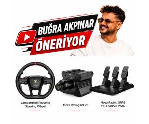 Moza Racing R9 V3 Base Lamborghini Revuelto Steering Wheel SRP2 3'lü Pedal Bundle