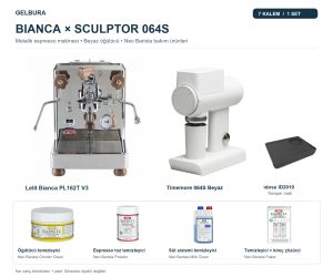 Lelit Bianca PL162T V3 ve Timemore Sculptor 064S Beyaz Bakım Seti ve Tamper Matı Bundle