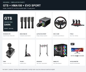 Gelbura GTS HMA150 EVO Sport Simülasyon Paketi-Sim4k3 PC ve 49 İnç Monitör Dahil