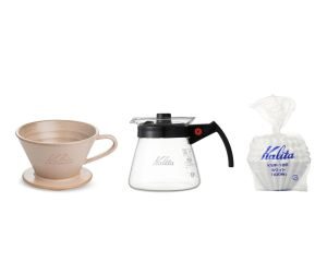 Kalita MI 185 Sand Brown Seramik Dripper, Wave 185 Filtre ve 500 N Server Seti