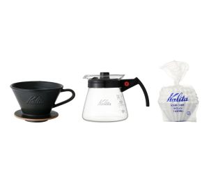 Kalita MI 185 Sand Black Seramik Dripper, Wave 185 Filtre ve 500 N Server Seti