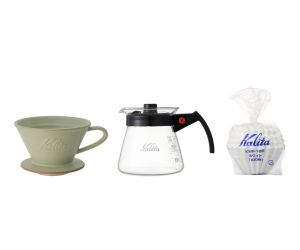 Kalita MI 185 Pistachio Seramik Dripper, Wave 185 Filtre ve 500 N Server Seti